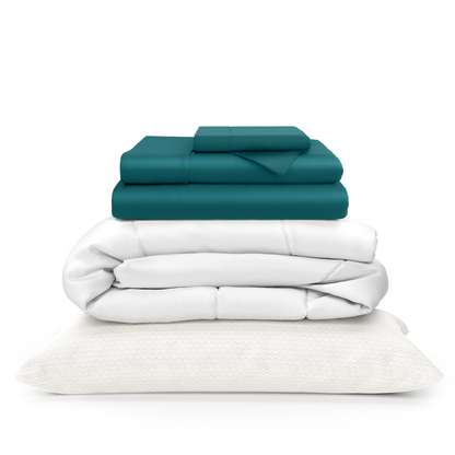 100% Bamboo Sheets + Luxury Comforter + Pillows Bundle