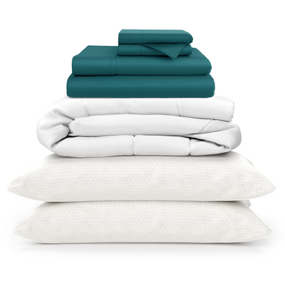 100% Bamboo Sheets + Luxury Comforter + Pillows Bundle
