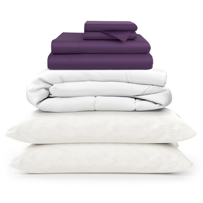 100% Bamboo Sheets + Luxury Comforter + Pillows Bundle