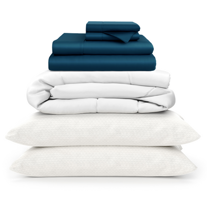 100% Bamboo Sheets + Luxury Comforter + Pillows Bundle