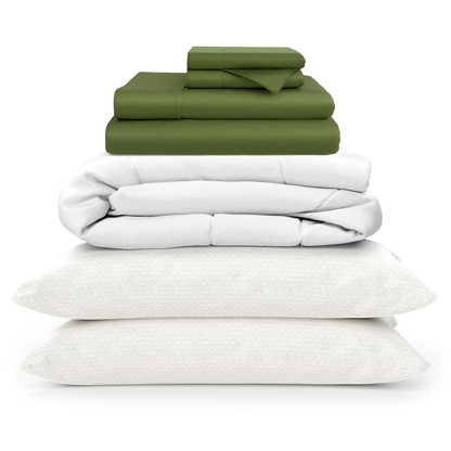 100% Bamboo Sheets + Luxury Comforter + Pillows Bundle
