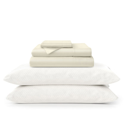 100% Bamboo Sheets & Luxury Pillows Bed Set Bundle