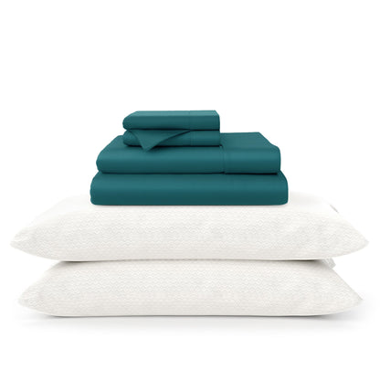 100% Bamboo Sheets & Luxury Pillows Bed Set Bundle