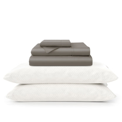 100% Bamboo Sheets & Luxury Pillows Bed Set Bundle