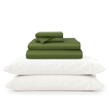 100% Bamboo Sheets & Luxury Pillows Bed Set Bundle