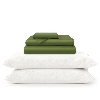 100% Bamboo Sheets & Luxury Pillows Bed Set Bundle