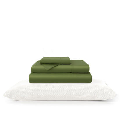 100% Bamboo Sheets & Luxury Pillows Bed Set Bundle