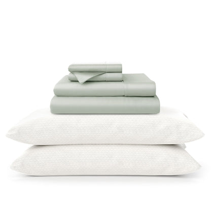 100% Bamboo Sheets & Luxury Pillows Bed Set Bundle