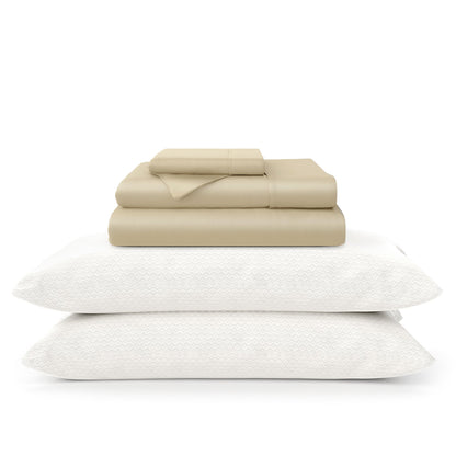 100% Bamboo Sheets & Luxury Pillows Bed Set Bundle