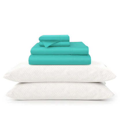 100% Bamboo Sheets & Luxury Pillows Bed Set Bundle