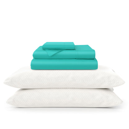 100% Bamboo Sheets & Luxury Pillows Bed Set Bundle